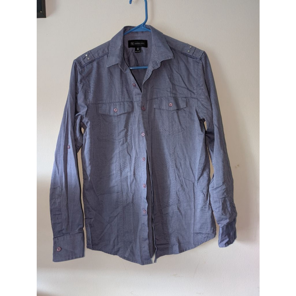 Men's INC International Concepts Blue Casual Button Down Shirt S